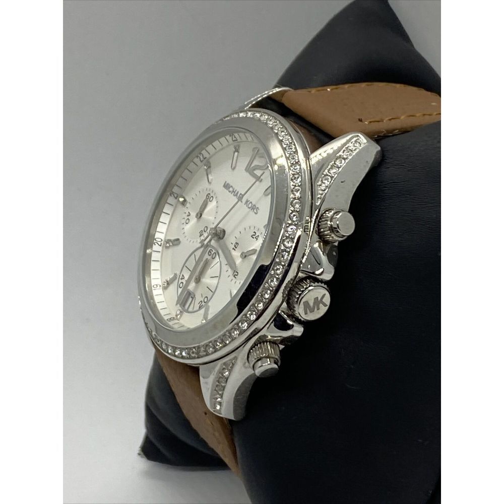 Michael Kors Pressley MK5834 Womens Brown Leather Analog Dial Quartz Watch EY301 - Picture 4 of 12